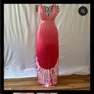 Gypsy 05 La Ba Dee Pink and Red Ombre Maxi Dress size S